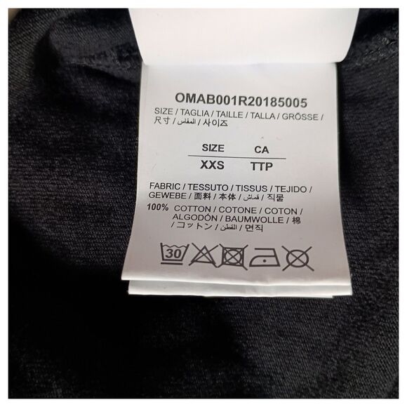 Off-White Main Label Virgil Abloh Crewneck Pullover Sweatshirt Black Mens XXS - Picture 6 of 8